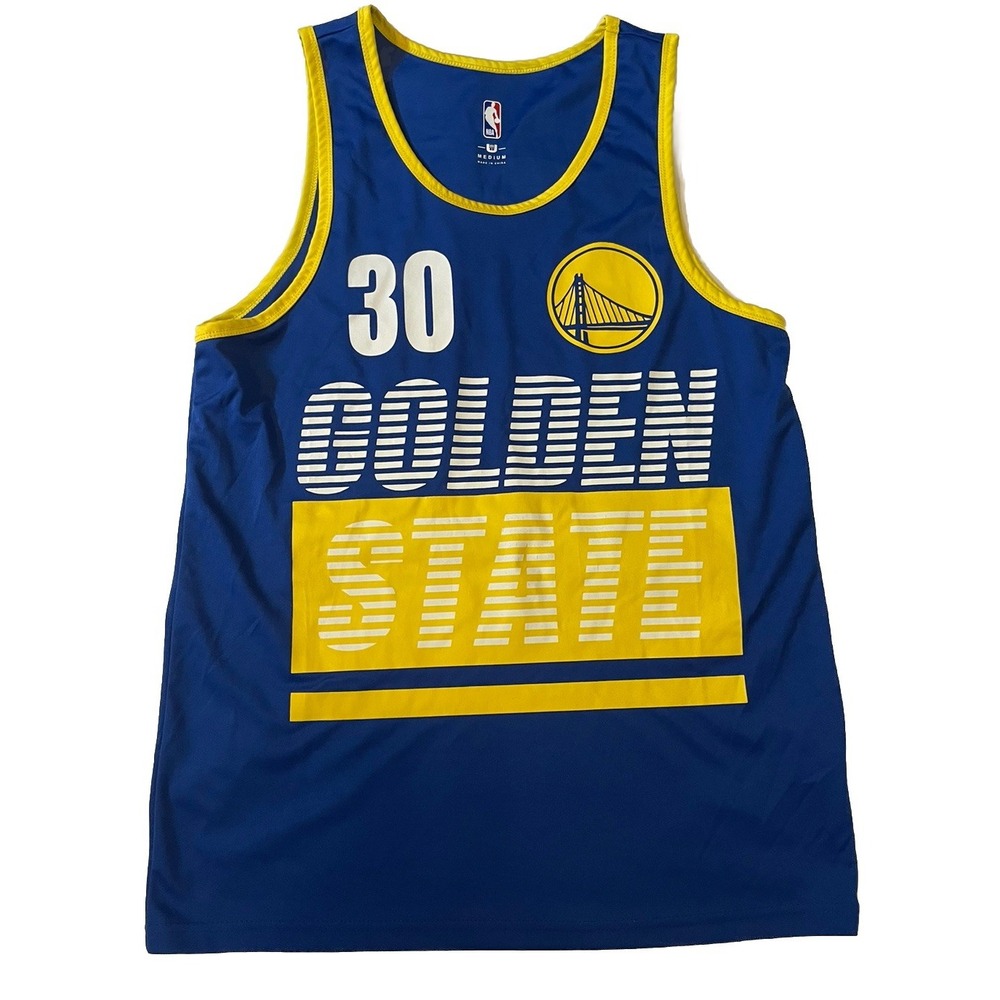 Golden State Warriors Shirt Men Medium Blue Steph‎ Curry Sleeveless Tank Top NBA